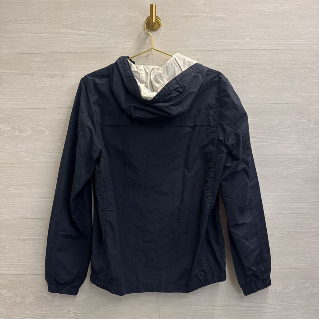J Crew Navy Lightweight Hooded Zip Up Jacket Small