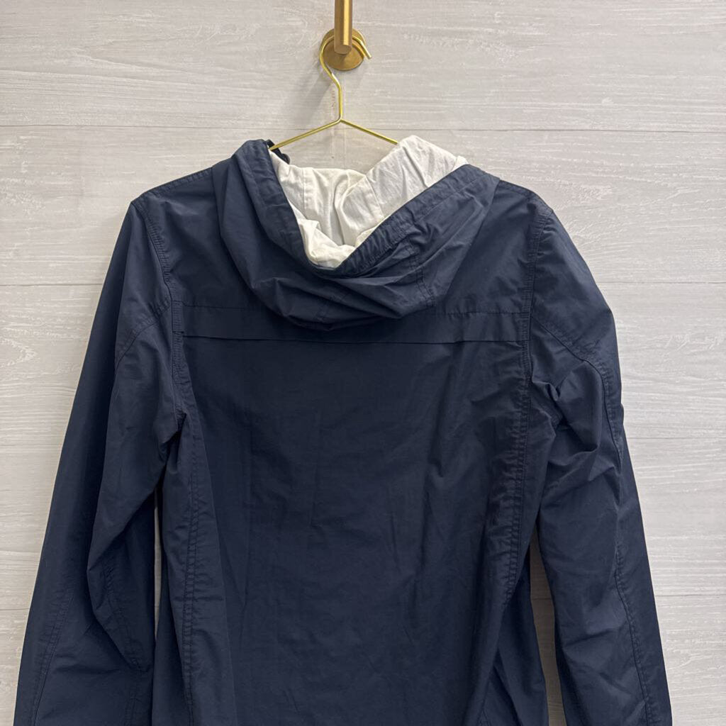 J Crew Navy Lightweight Hooded Zip Up Jacket Small
