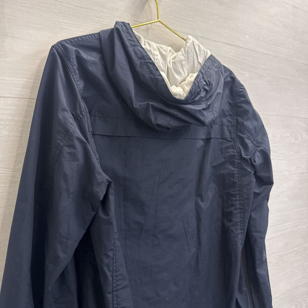 J Crew Navy Lightweight Hooded Zip Up Jacket Small
