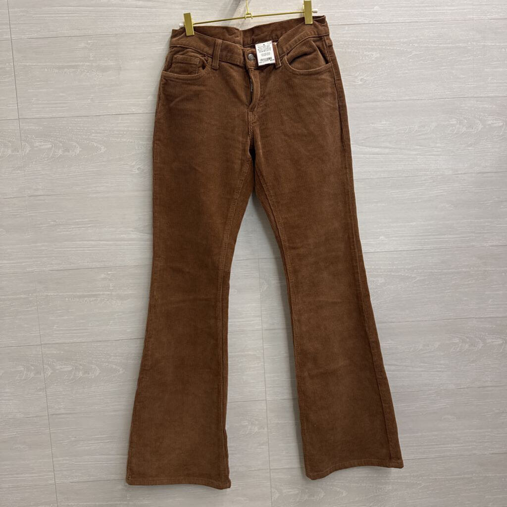 John Galt Brown Corduroy Flare Leg Pants Small