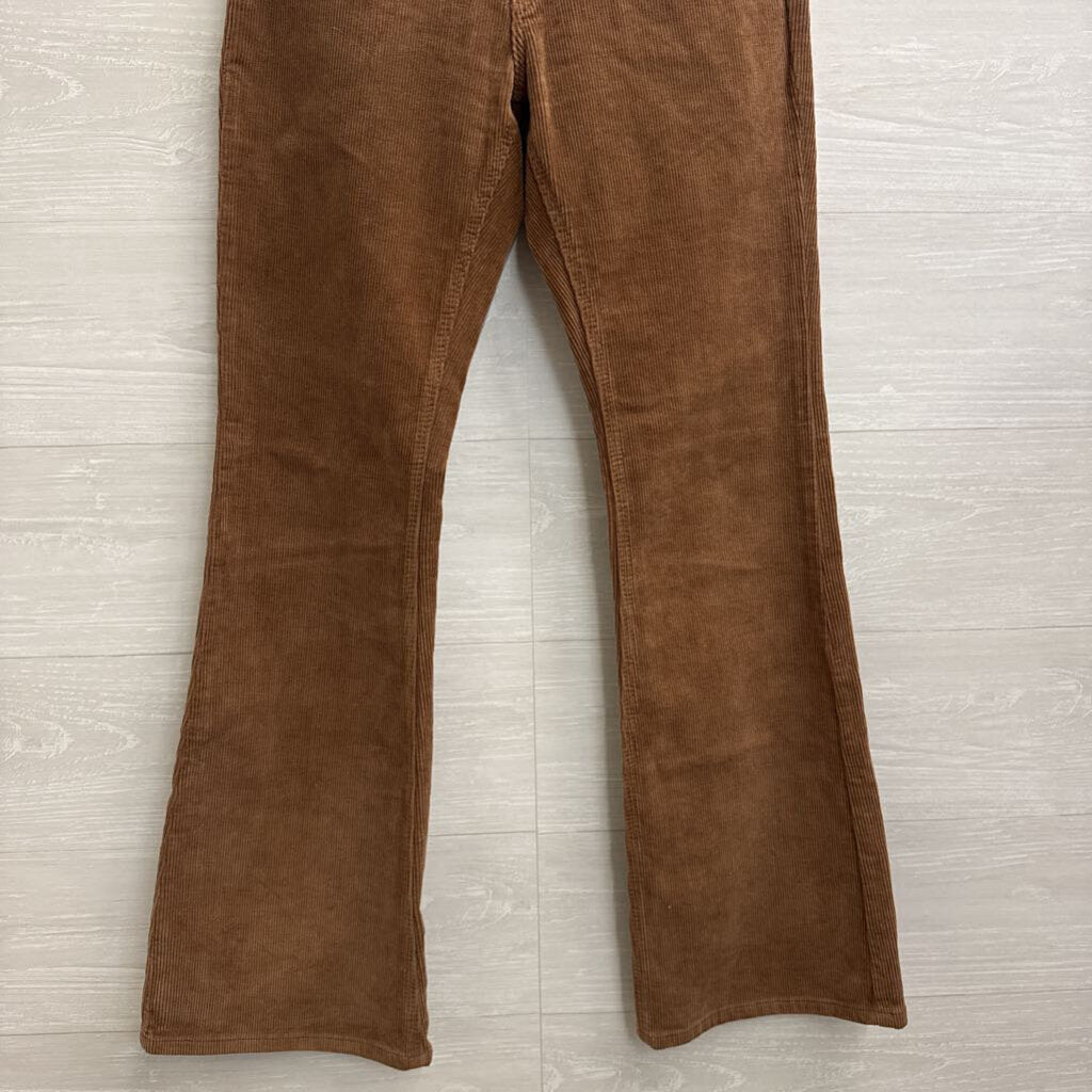 John Galt Brown Corduroy Flare Leg Pants Small