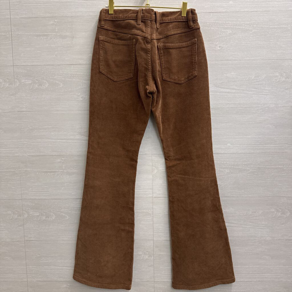 John Galt Brown Corduroy Flare Leg Pants Small