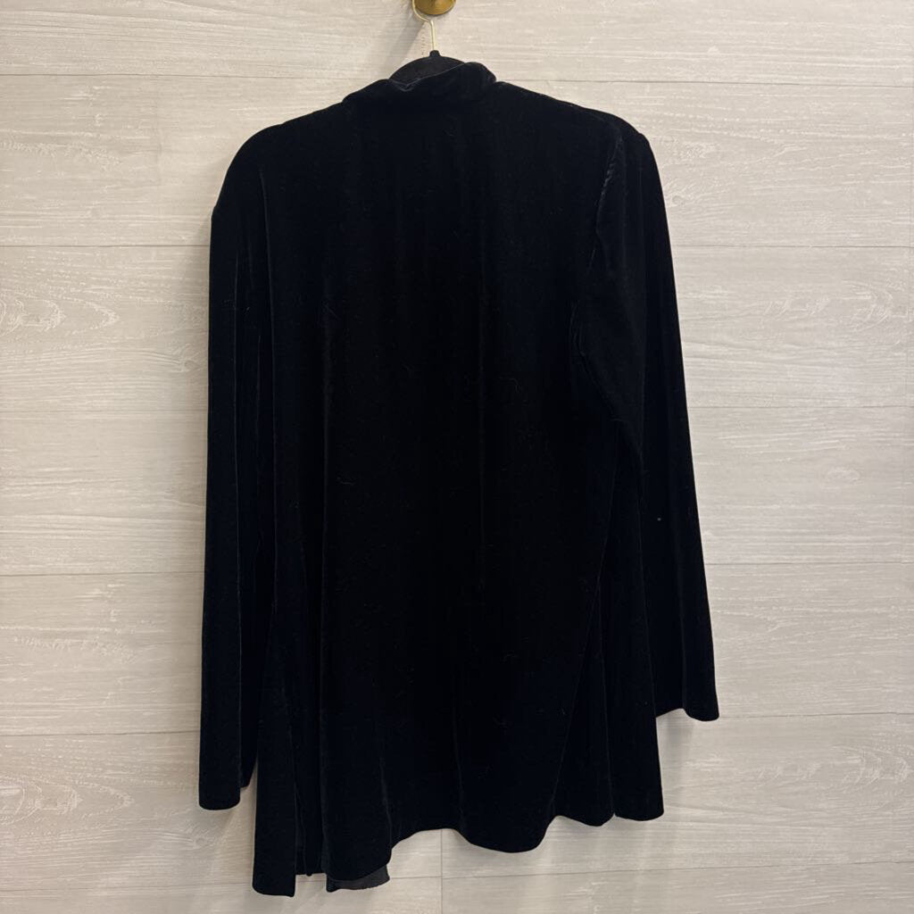 Vintage JBS Black Velvet Hook Closure Jacket 12