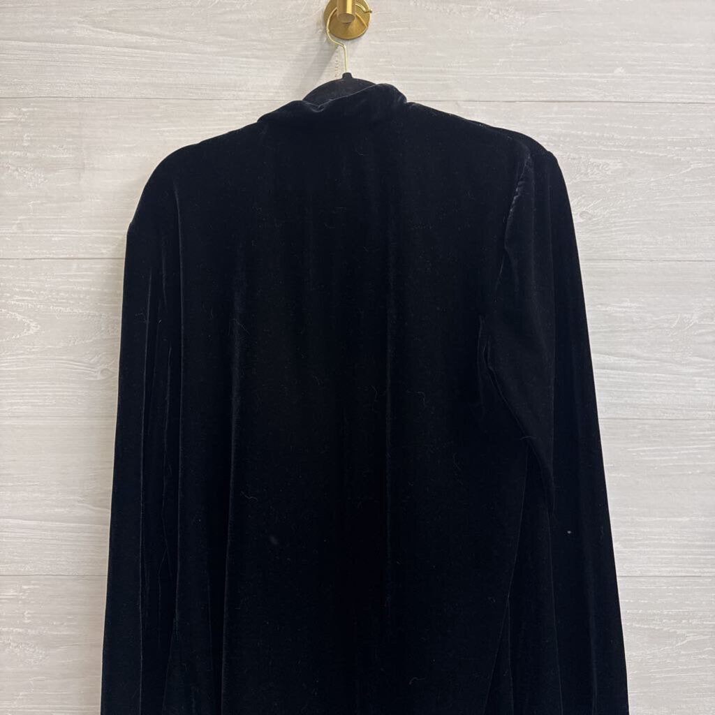 Vintage JBS Black Velvet Hook Closure Jacket 12
