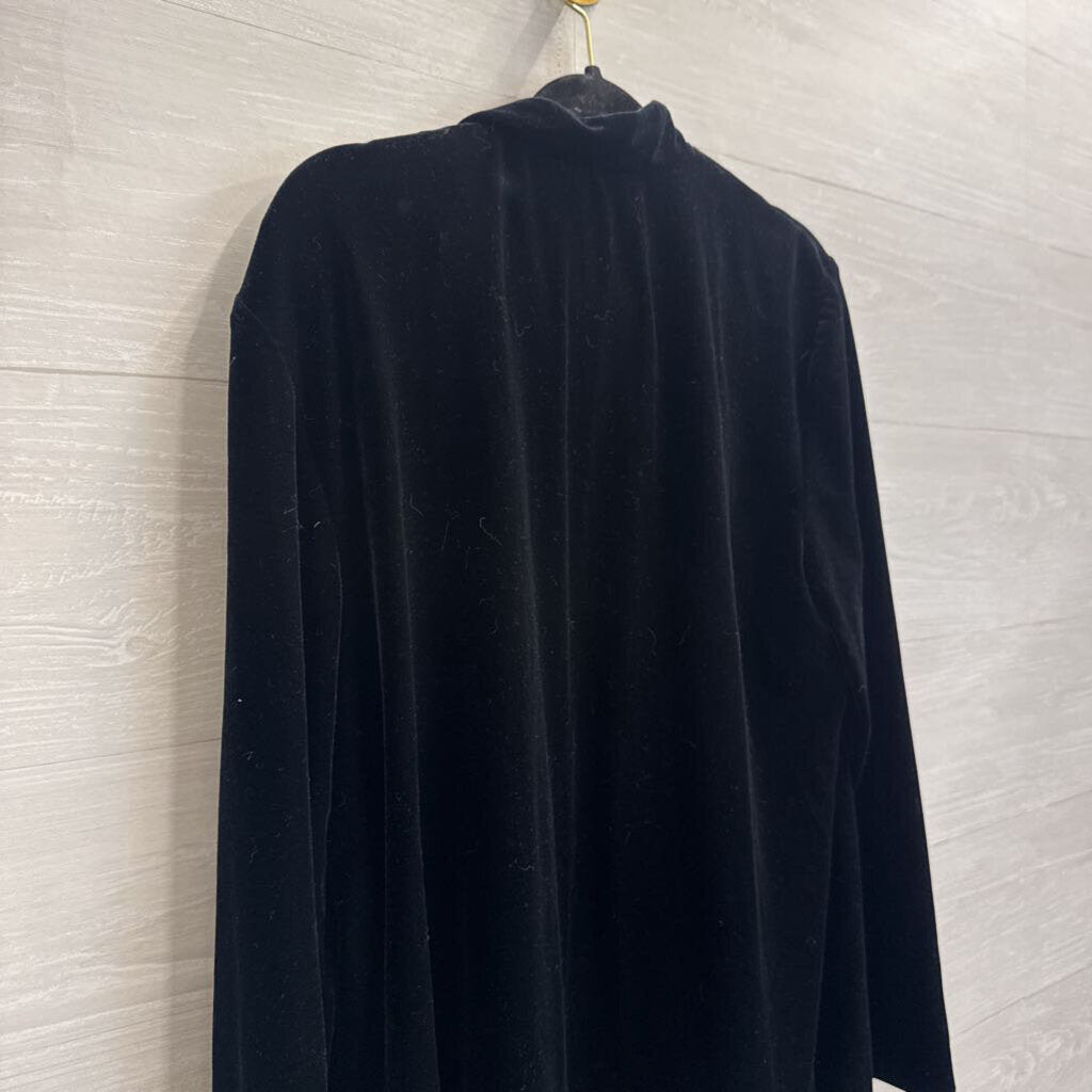 Vintage JBS Black Velvet Hook Closure Jacket 12