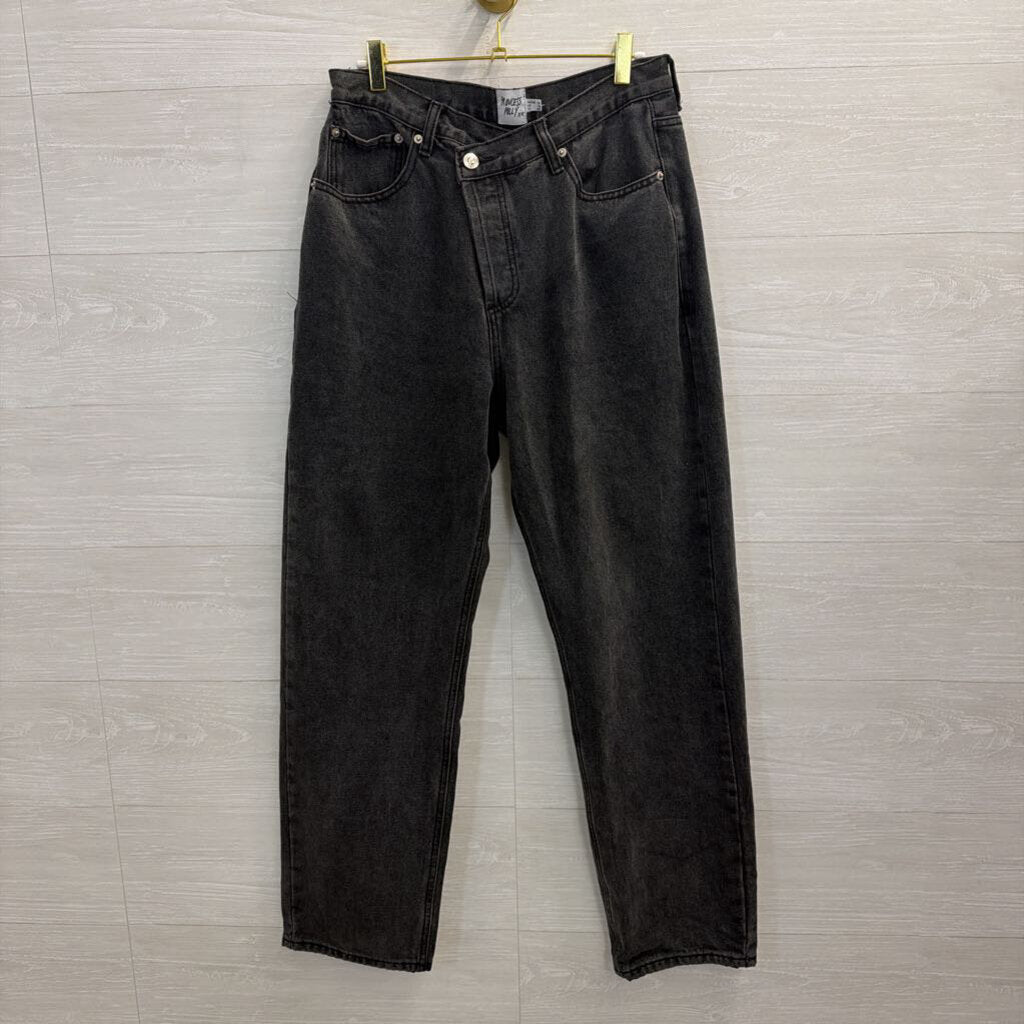 Princess Polly Black Denim Wide Leg Jeans 8