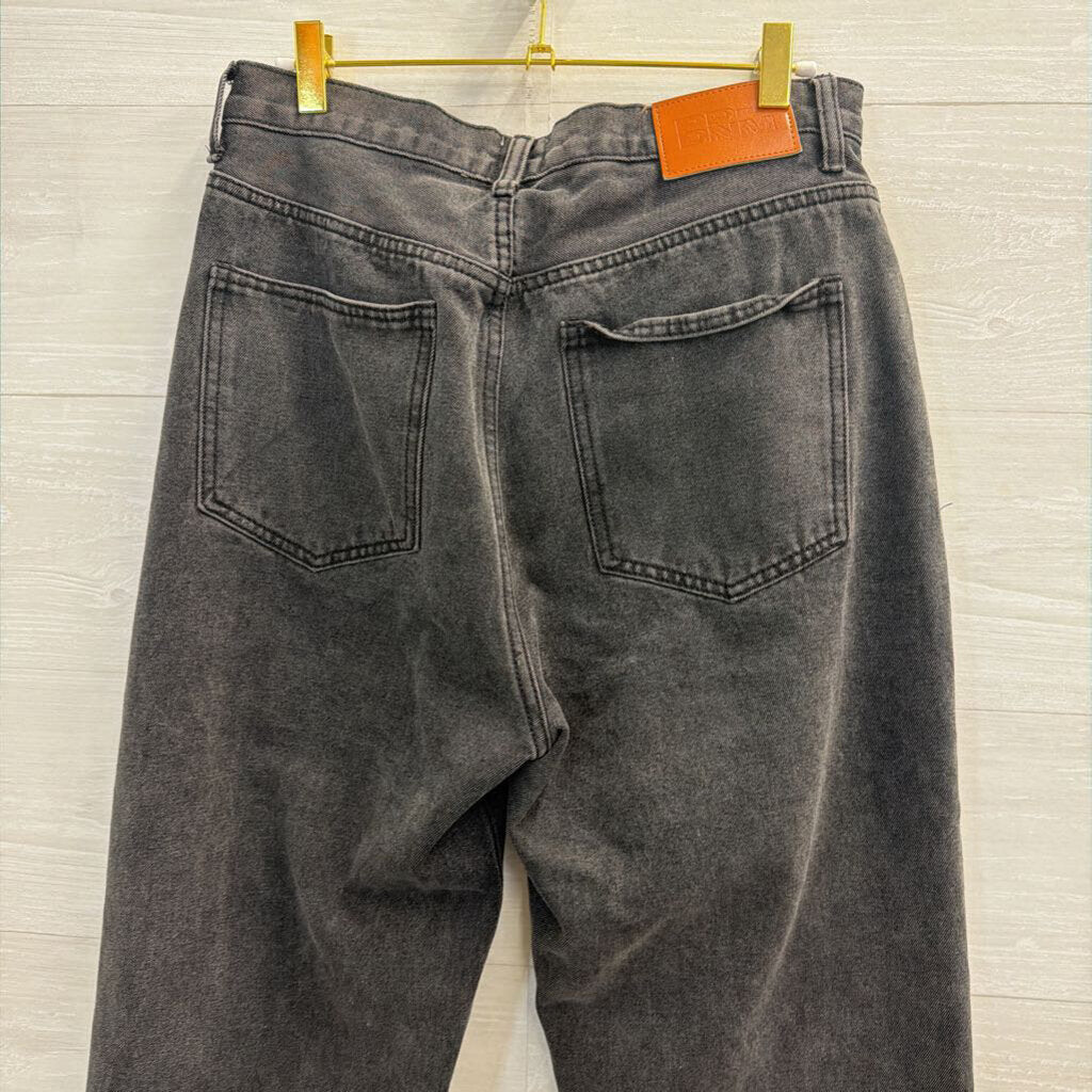 Princess Polly Black Denim Wide Leg Jeans 8
