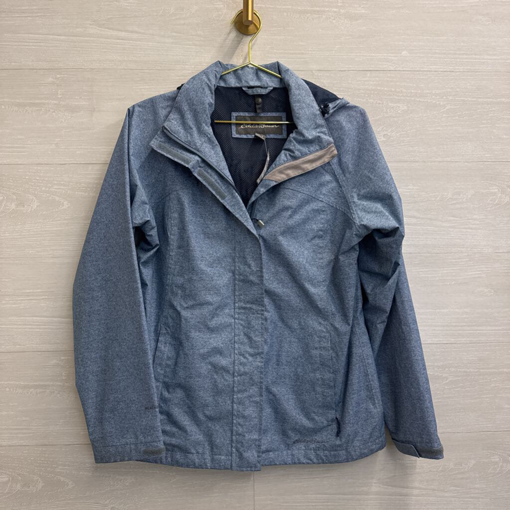 Eddie Bauer Blue Hooded Zip Up Jacket Small
