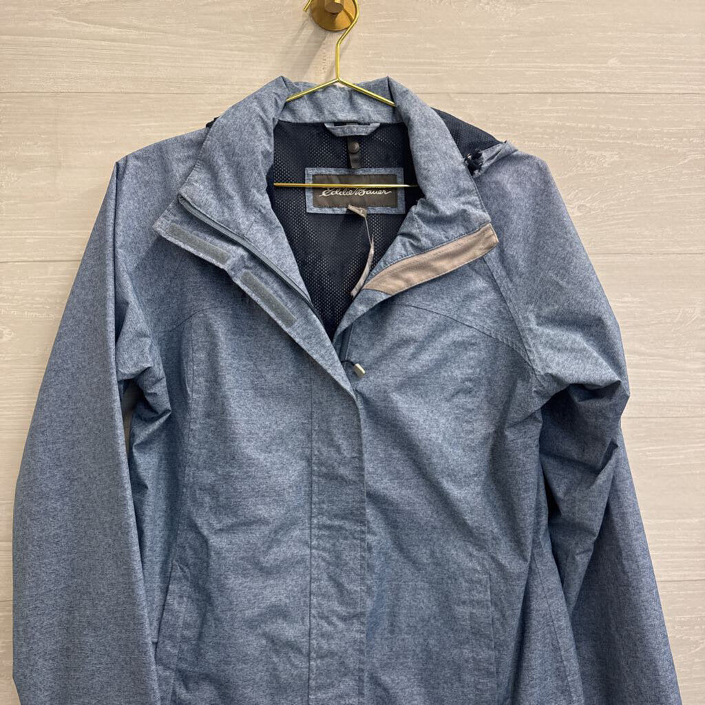 Eddie Bauer Blue Hooded Zip Up Jacket Small