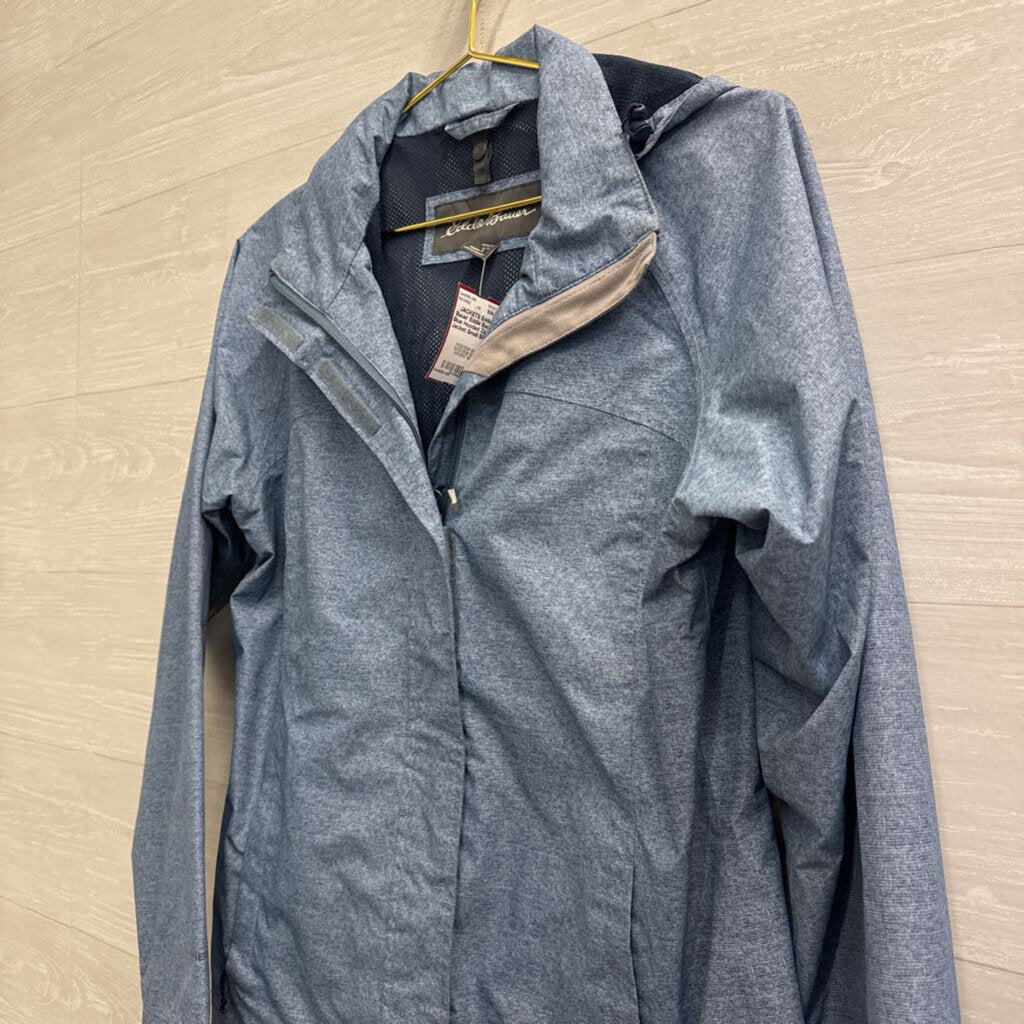 Eddie Bauer Blue Hooded Zip Up Jacket Small