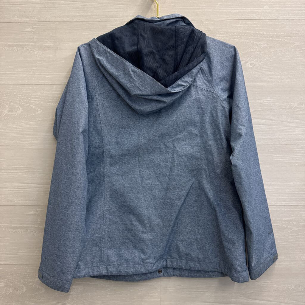 Eddie Bauer Blue Hooded Zip Up Jacket Small