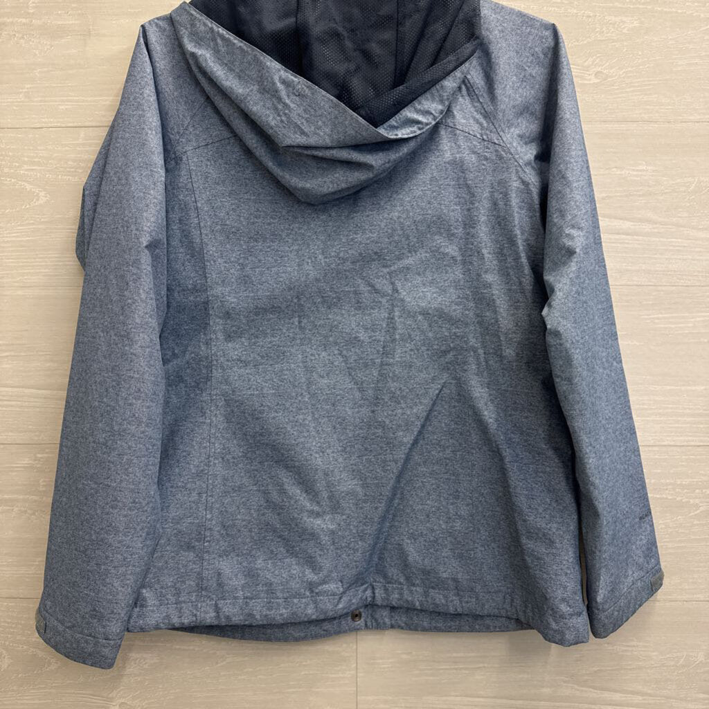 Eddie Bauer Blue Hooded Zip Up Jacket Small