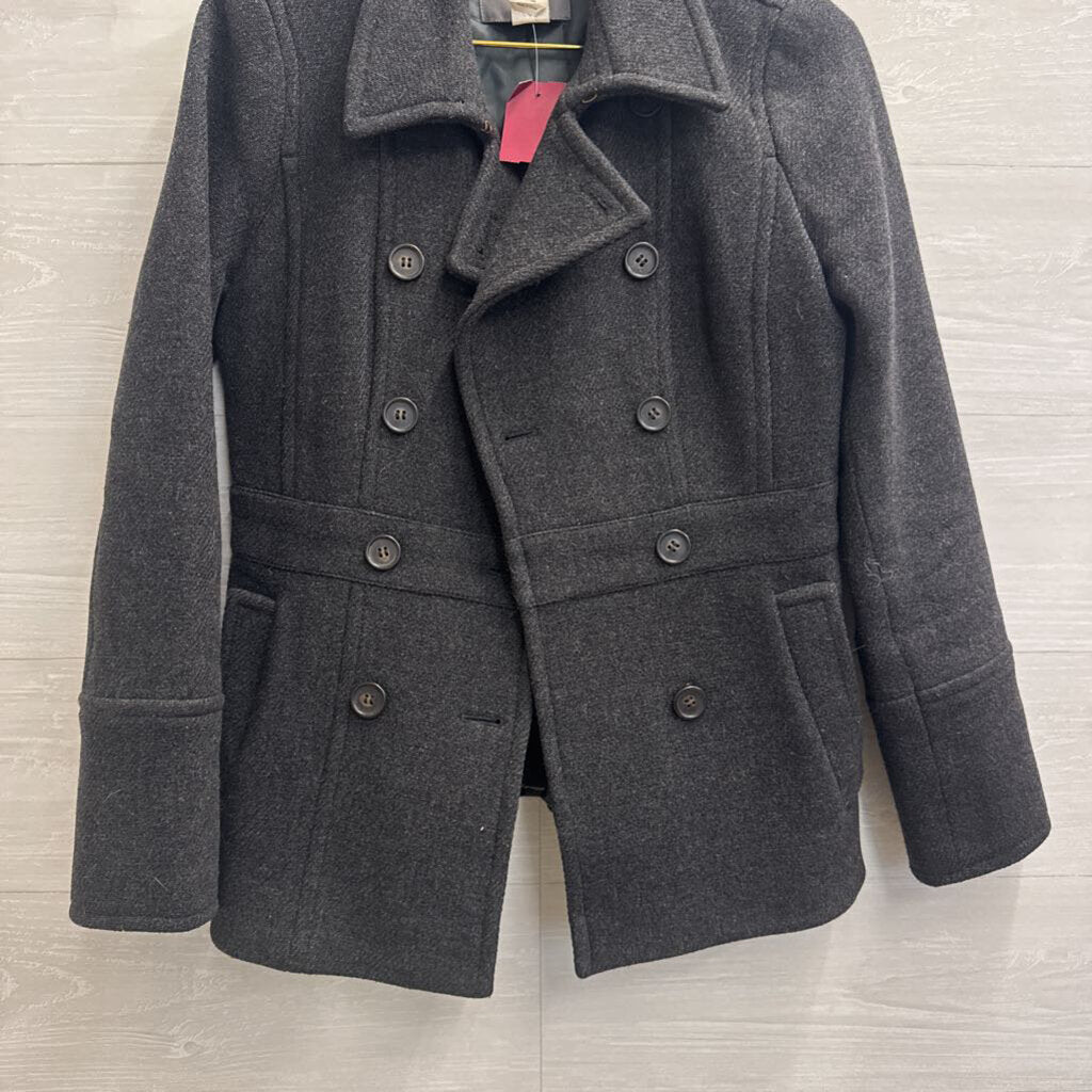 J Crew Grey Stadium Cloth Double Breasted Jacket 4
