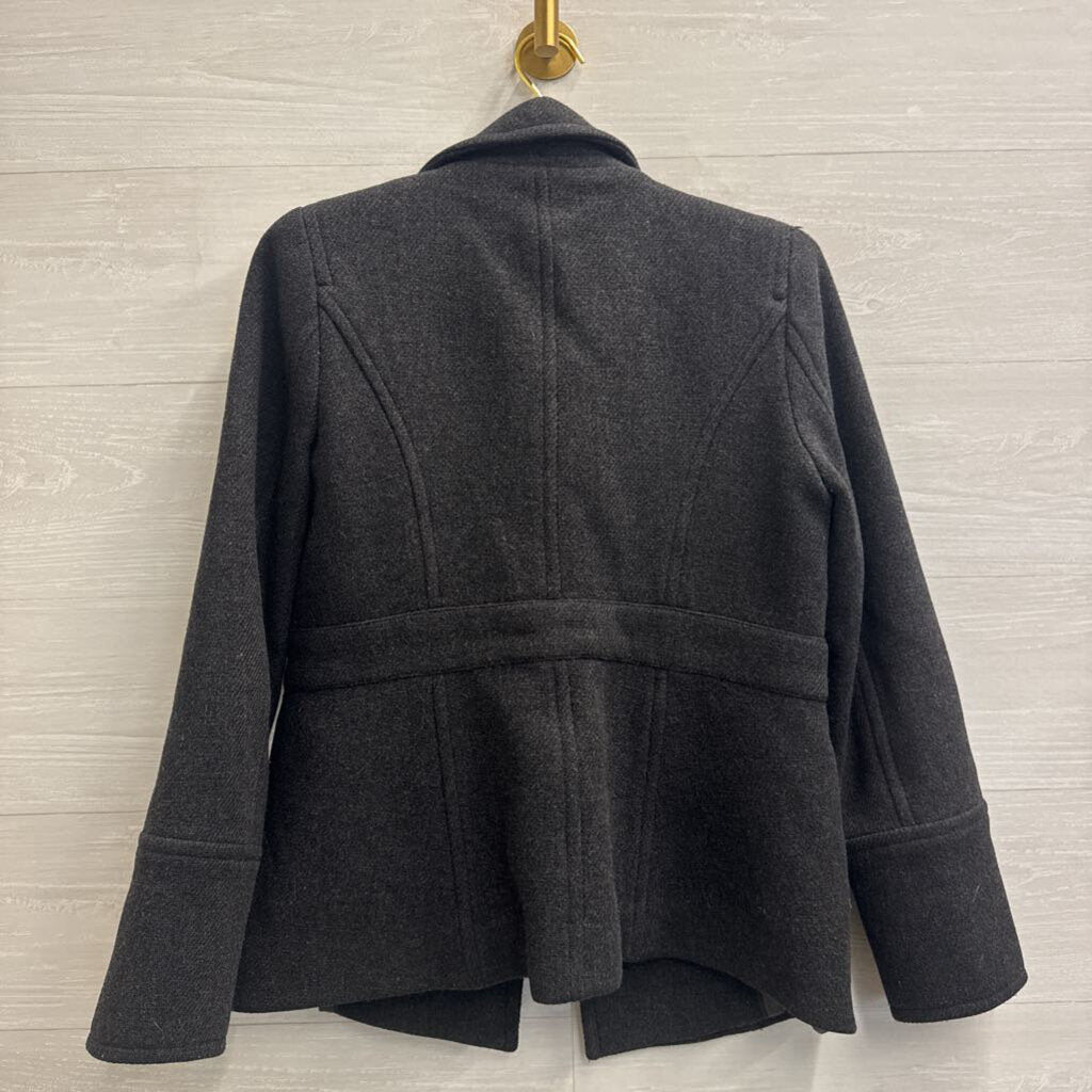J Crew Grey Stadium Cloth Double Breasted Jacket 4