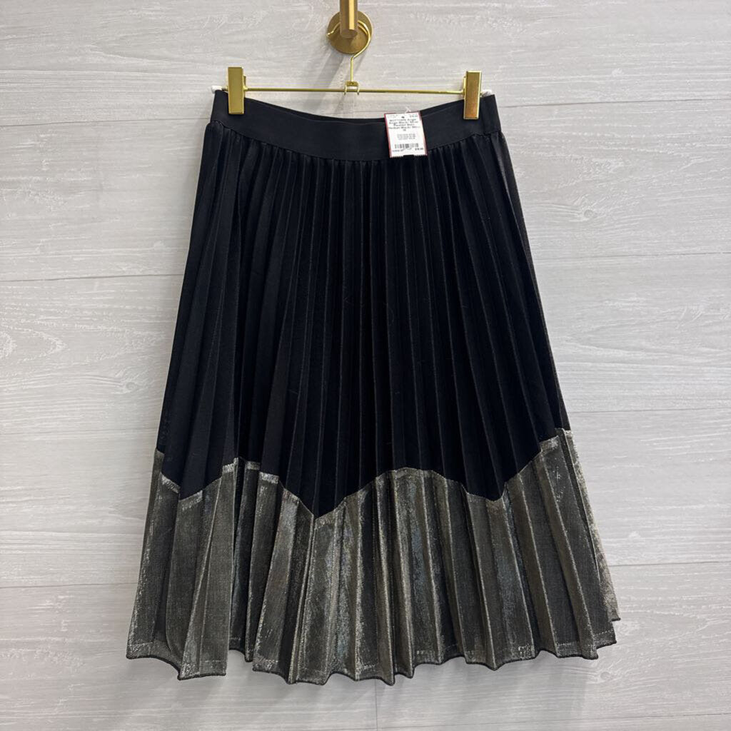 Angie Black/ Silver Pleated Skirt Medium