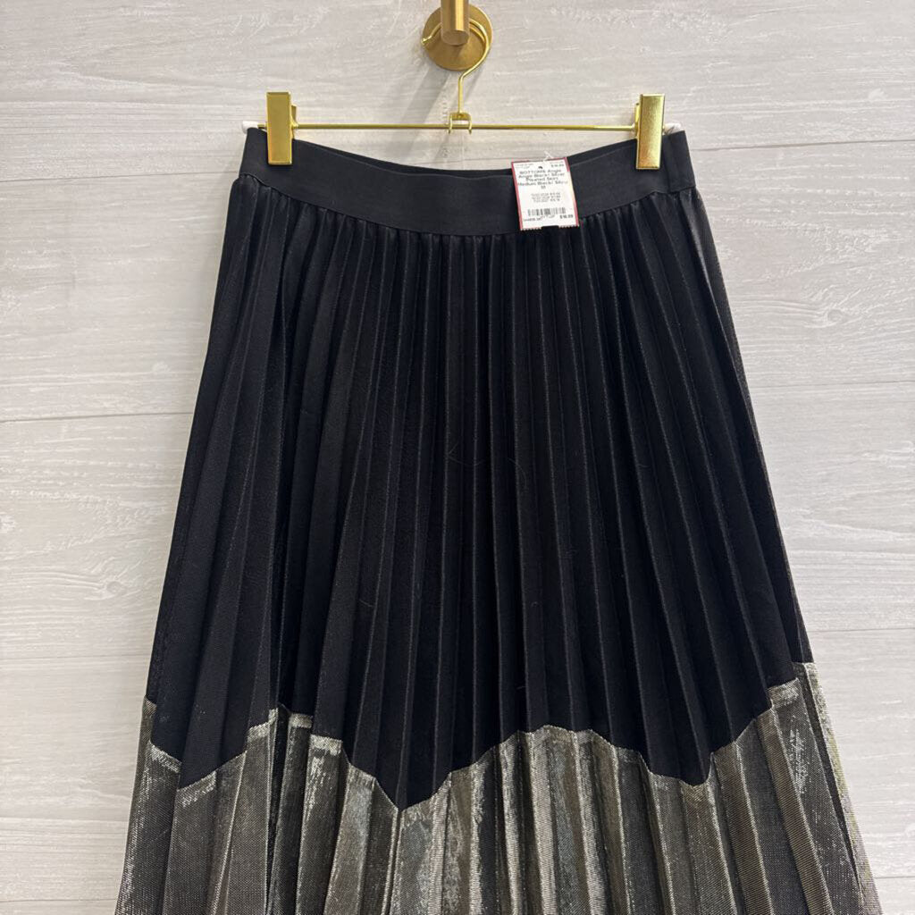 Angie Black/ Silver Pleated Skirt Medium