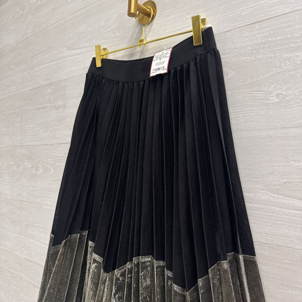 Angie Black/ Silver Pleated Skirt Medium