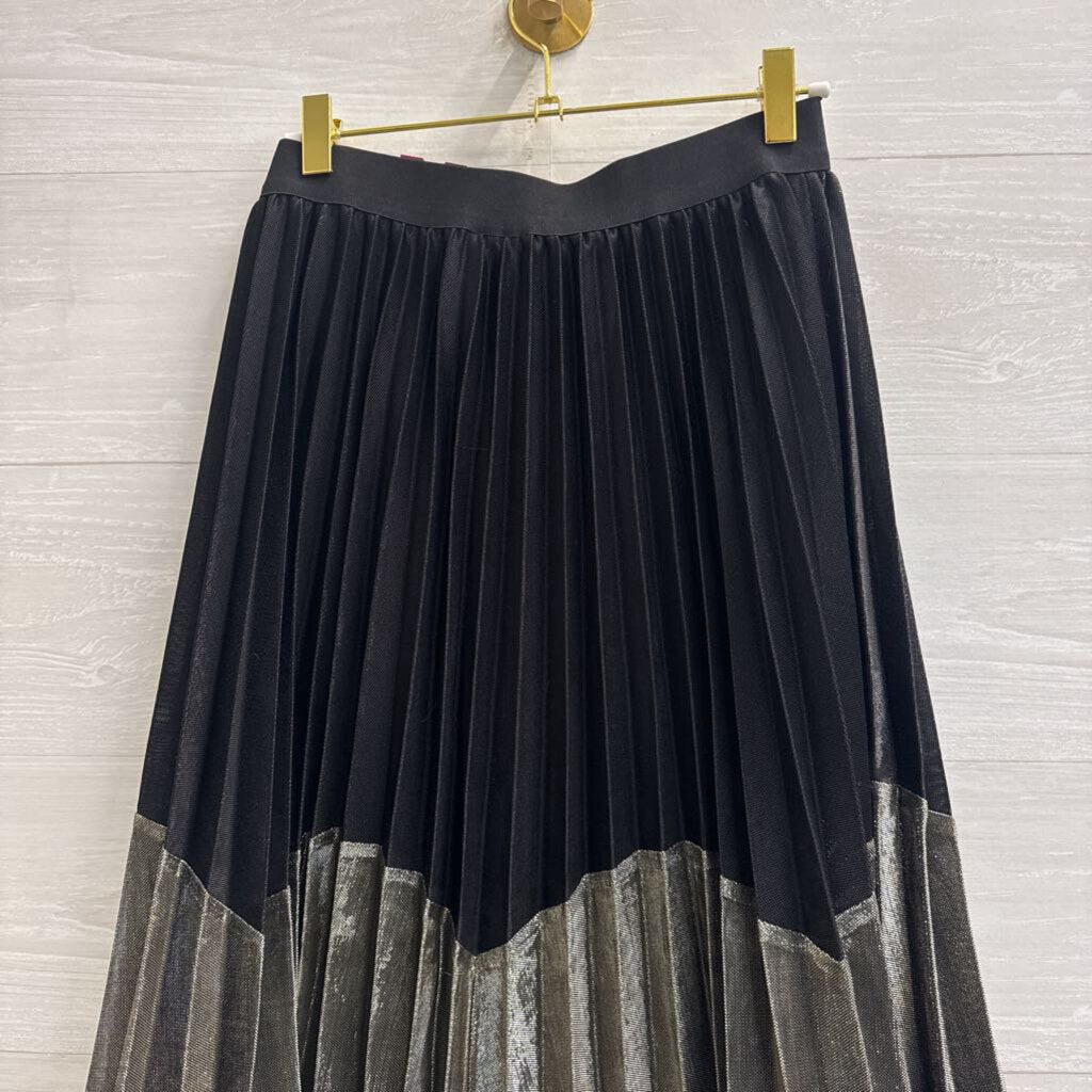 Angie Black/ Silver Pleated Skirt Medium