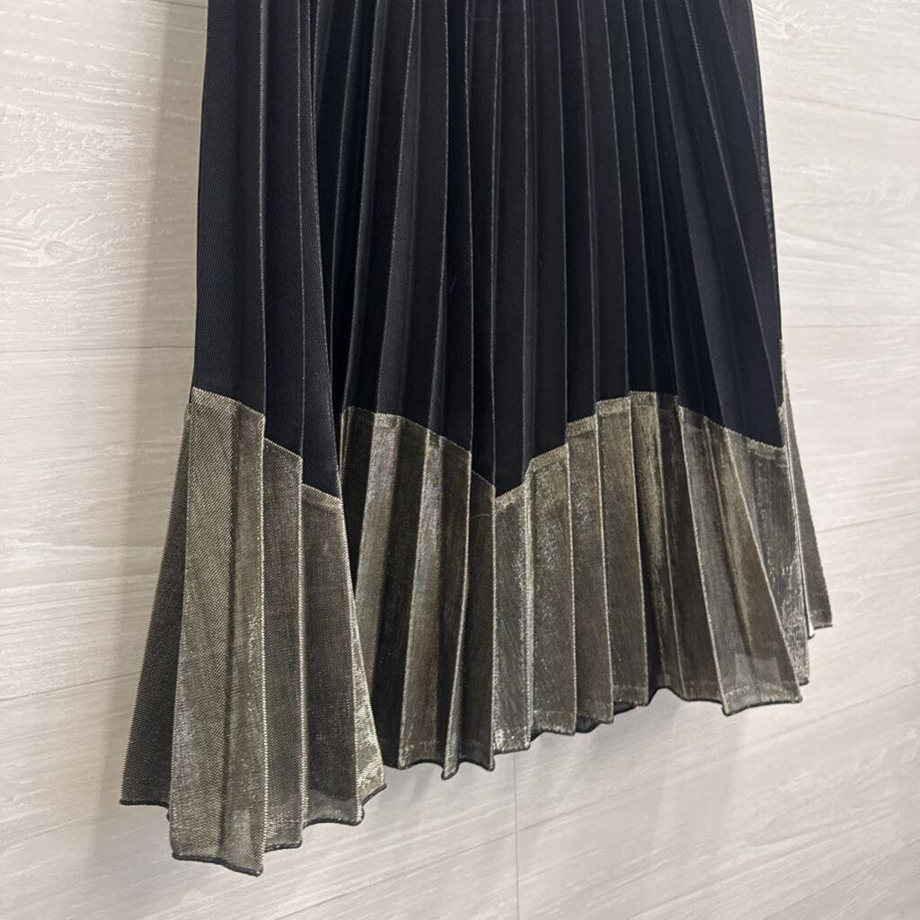 Angie Black/ Silver Pleated Skirt Medium