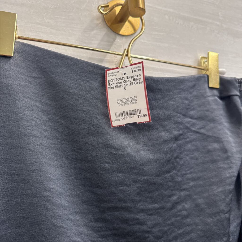Express Grey Silky Mini Skirt Small