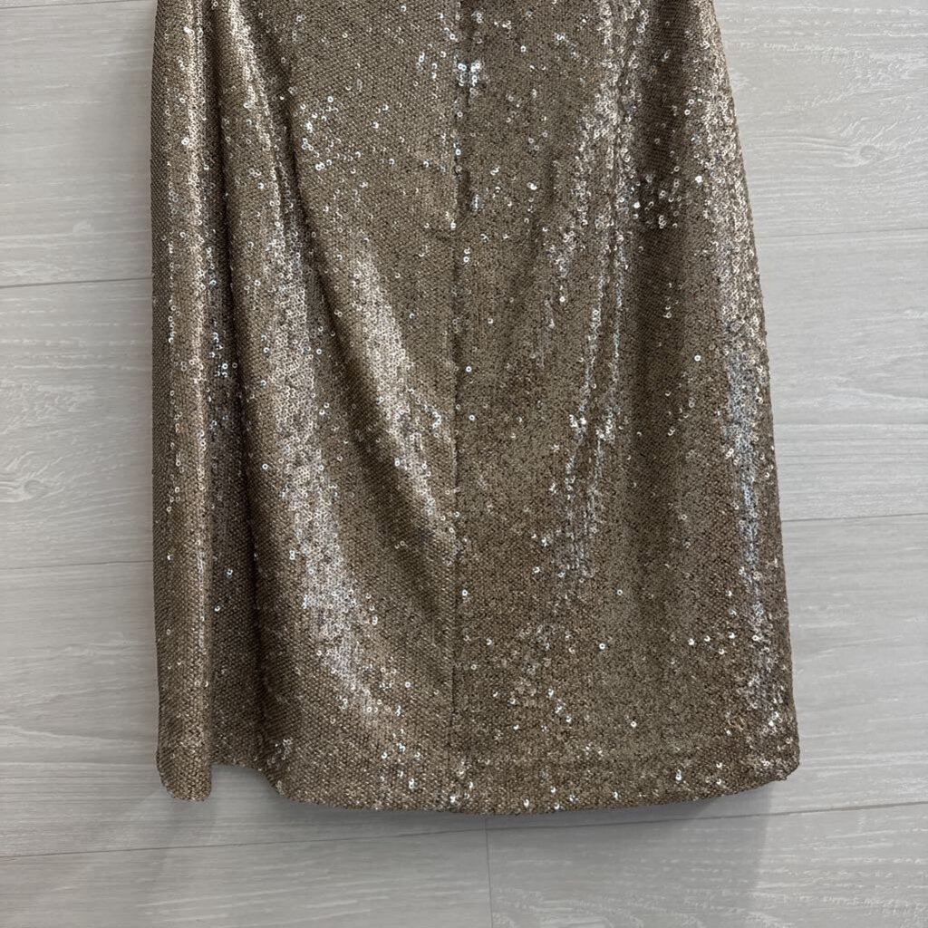 Zara Gold Sequin Skirt Extra Small