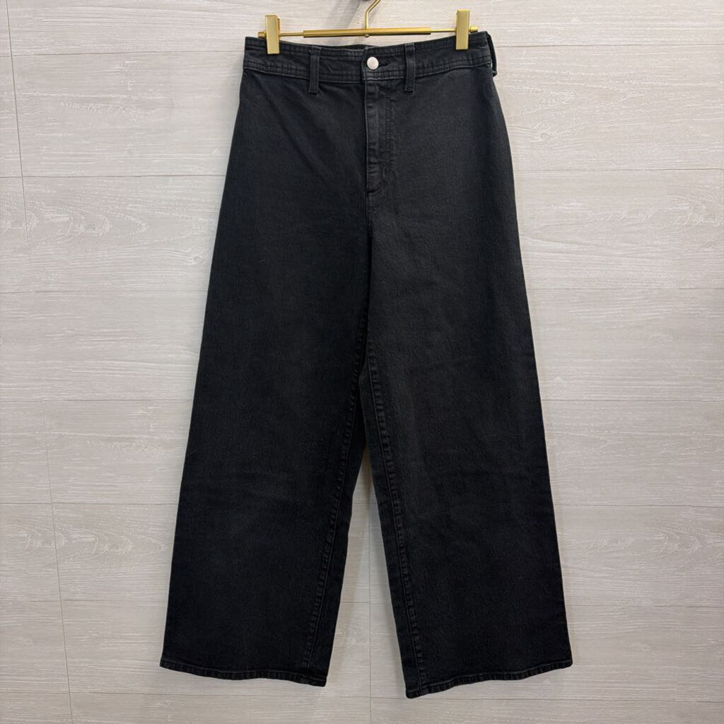 Black Denim Wide Leg Jeans 4