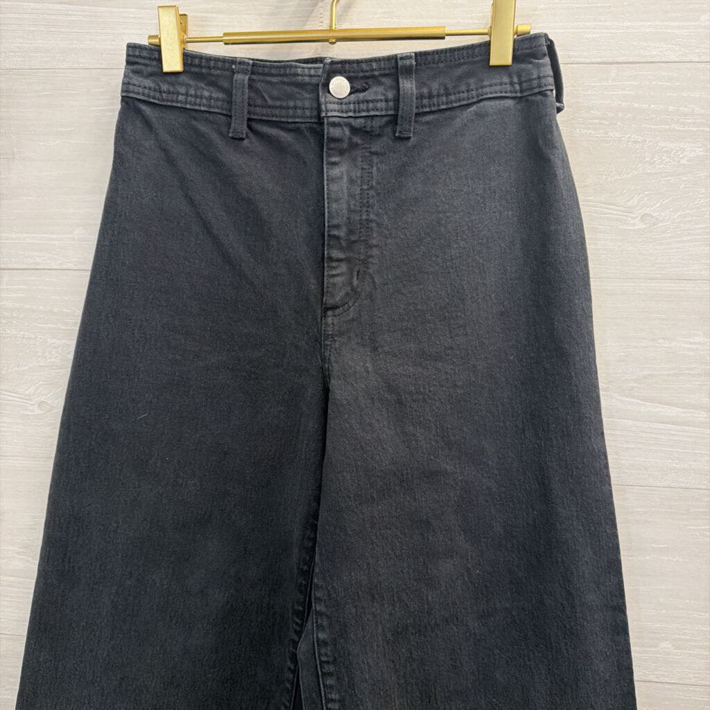 Black Denim Wide Leg Jeans 4