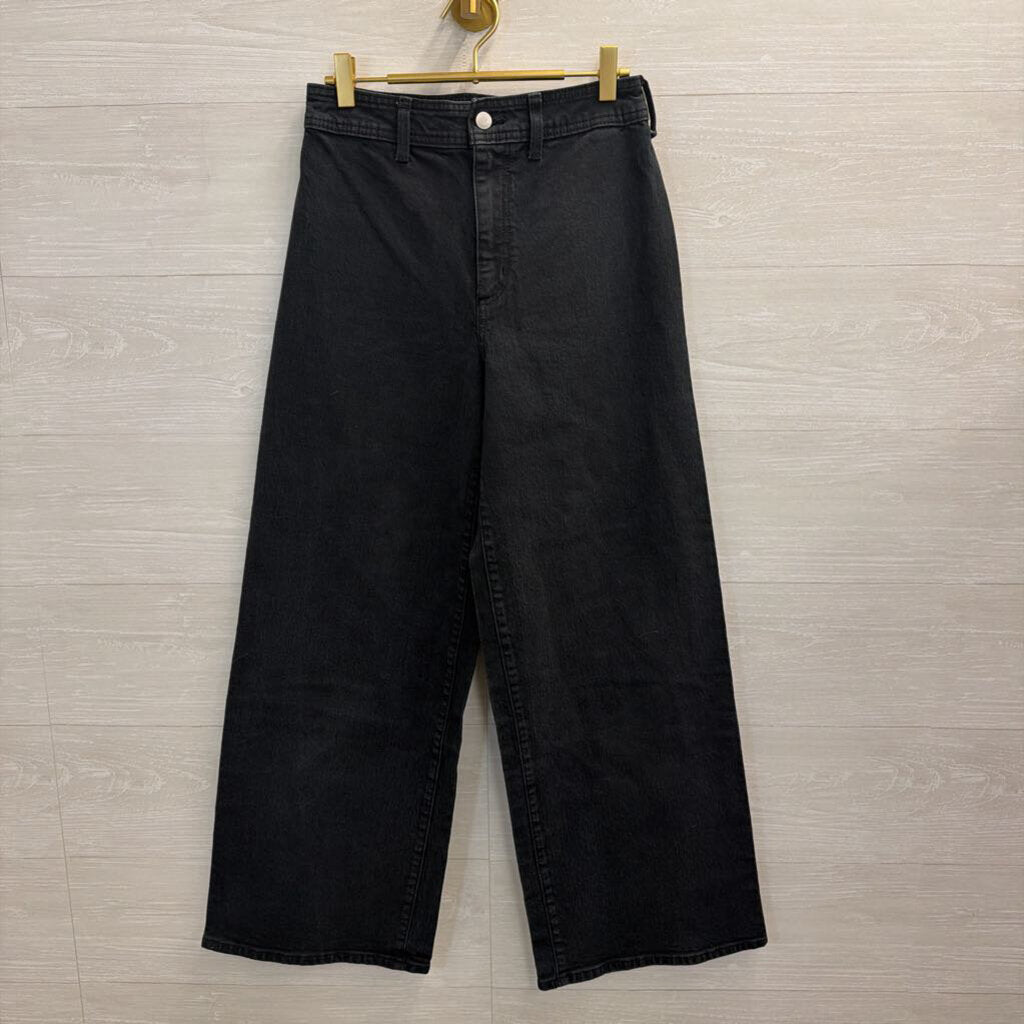 Black Denim Wide Leg Jeans 4