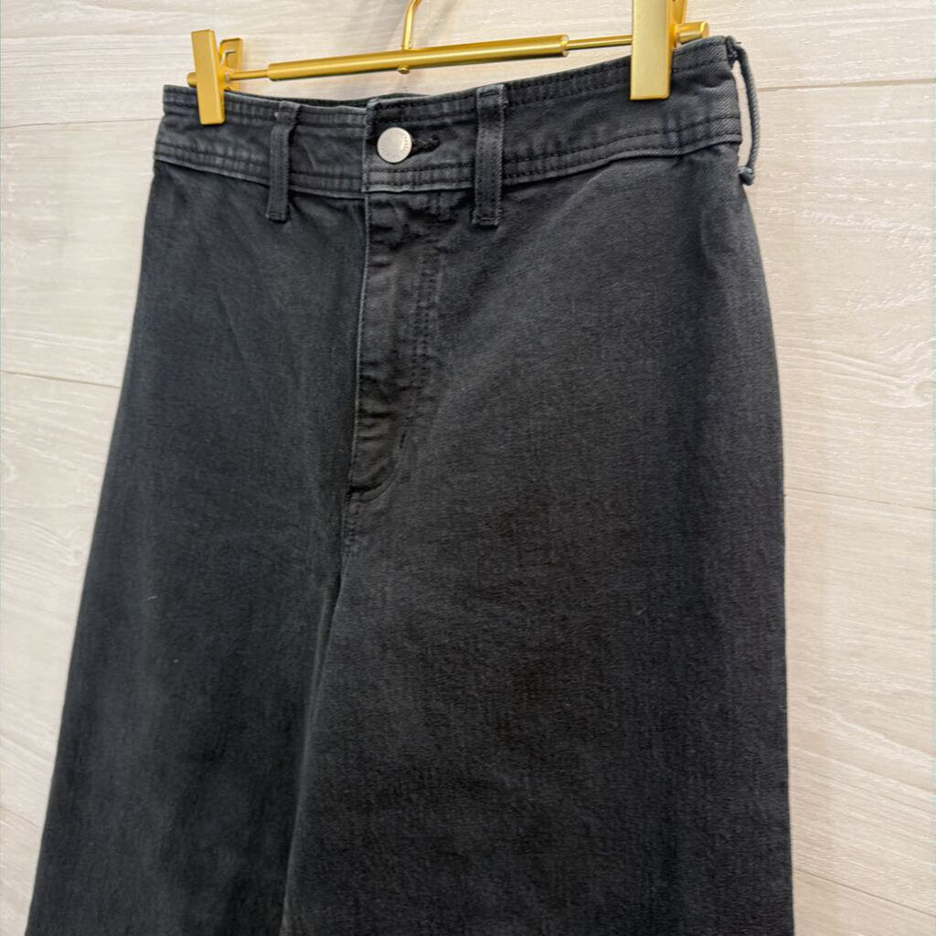 Black Denim Wide Leg Jeans 4