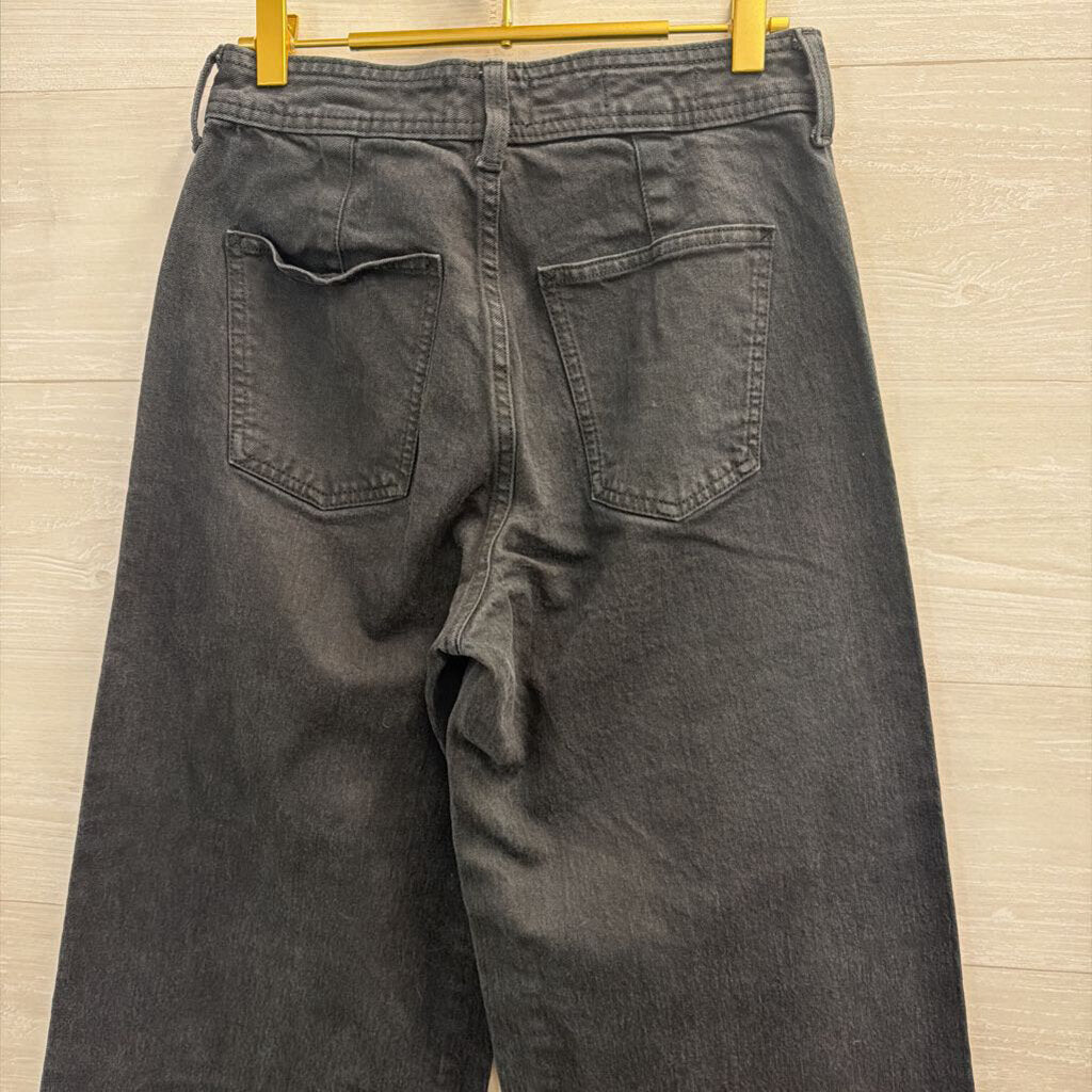 Black Denim Wide Leg Jeans 4