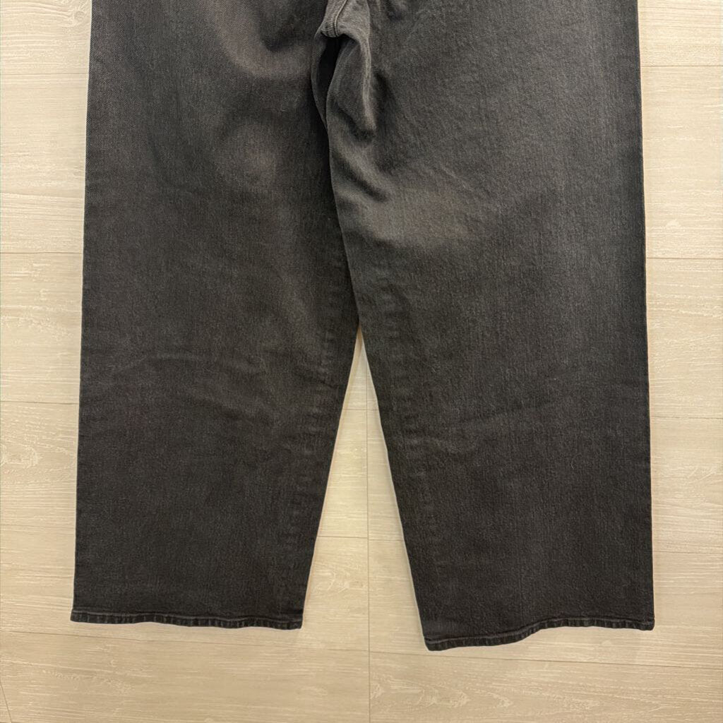 Black Denim Wide Leg Jeans 4