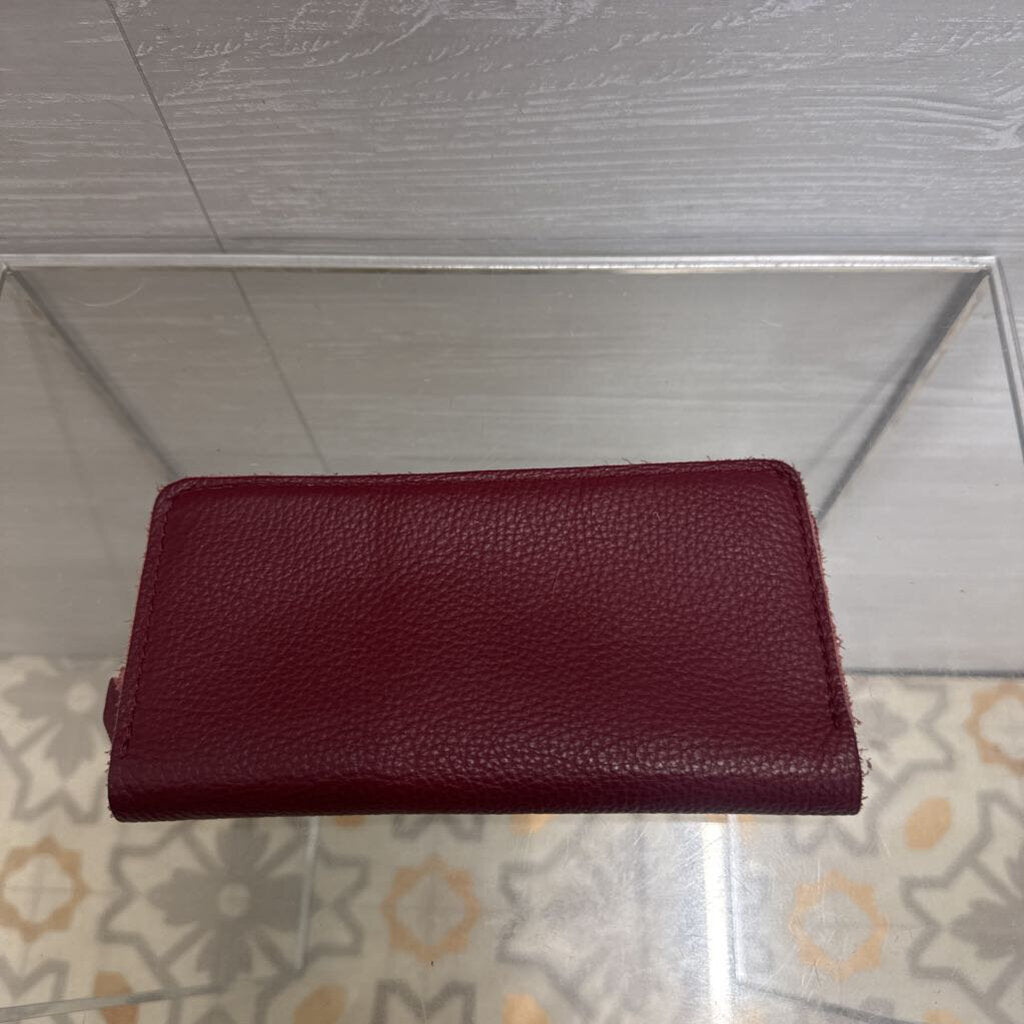 Burgundy Pebbled Leather Wallet
