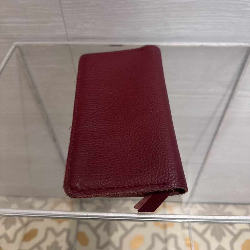 Burgundy Pebbled Leather Wallet