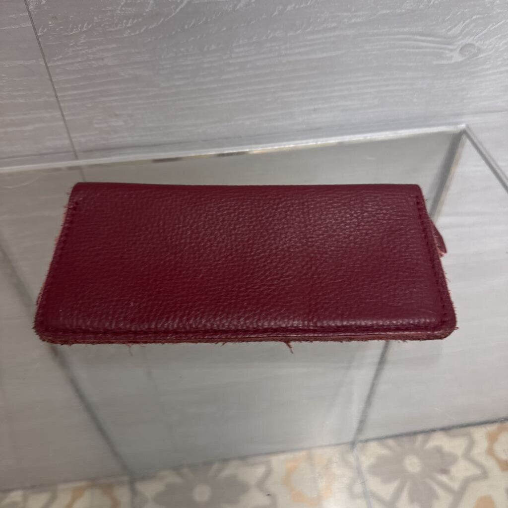 Burgundy Pebbled Leather Wallet