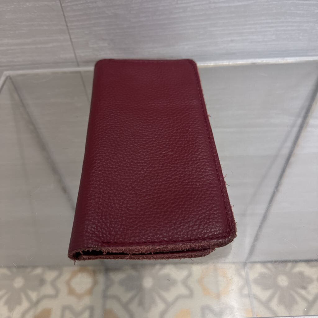 Burgundy Pebbled Leather Wallet