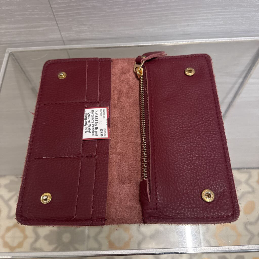 Burgundy Pebbled Leather Wallet