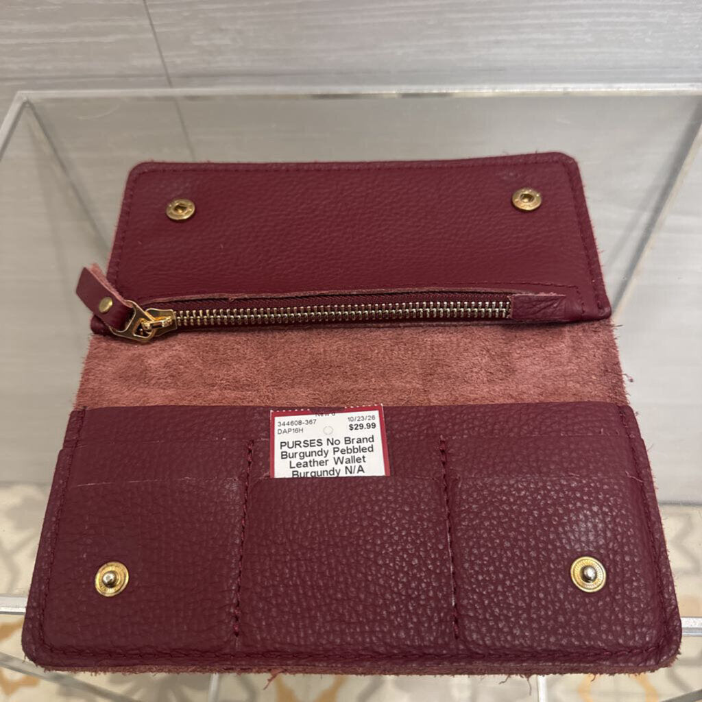 Burgundy Pebbled Leather Wallet