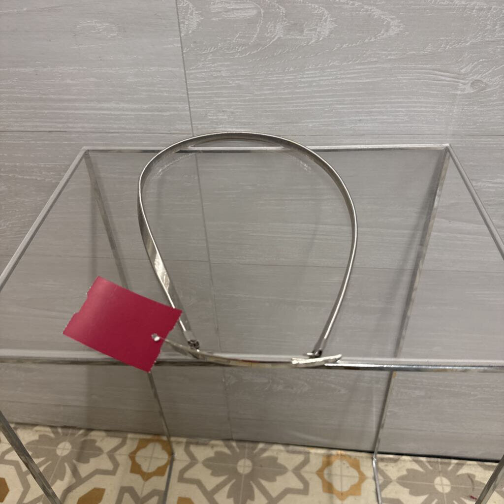 Silver Thin Stretchy Metal Belt Small
