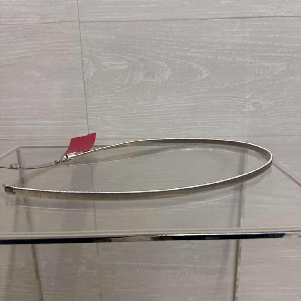 Silver Thin Stretchy Metal Belt Small