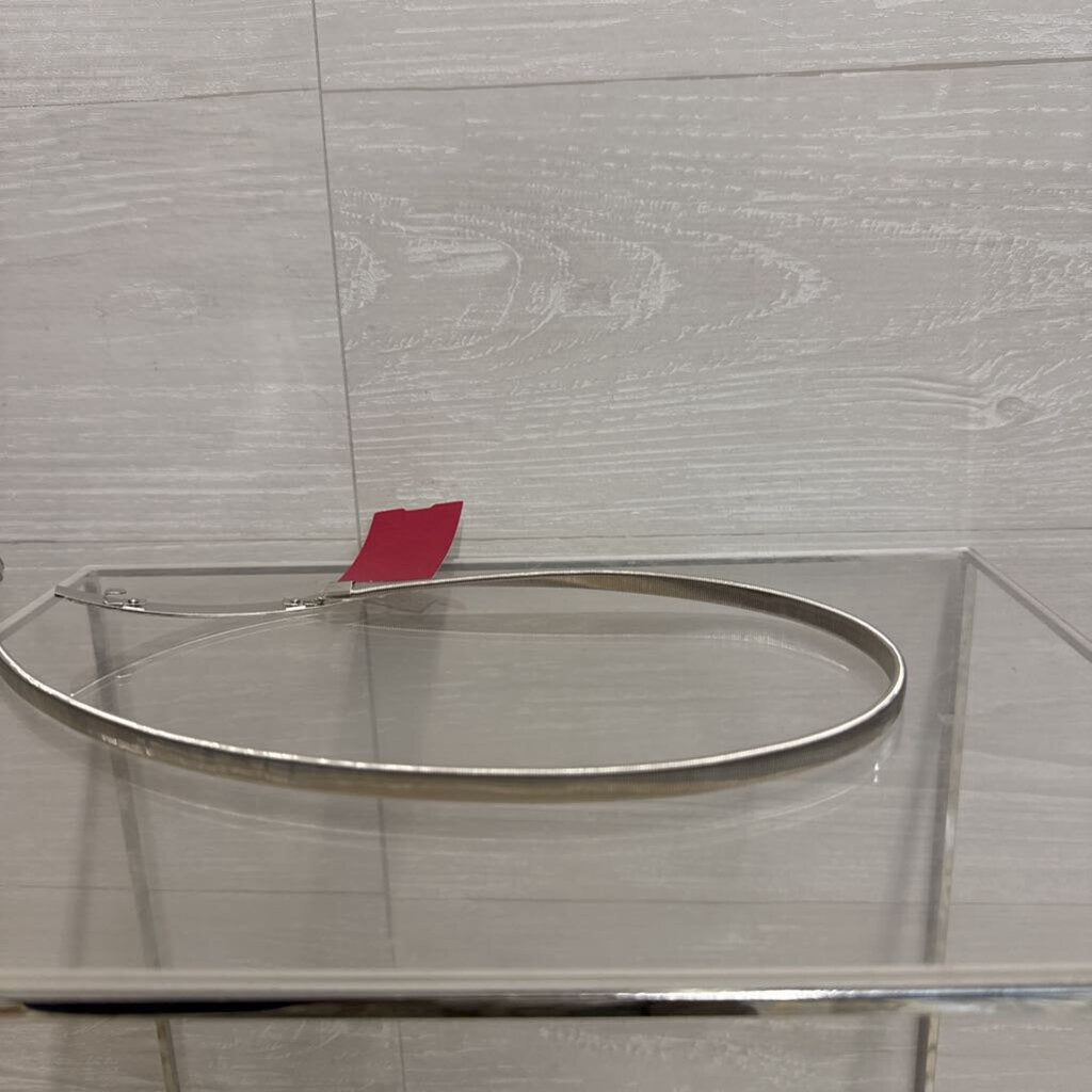 Silver Thin Stretchy Metal Belt Small