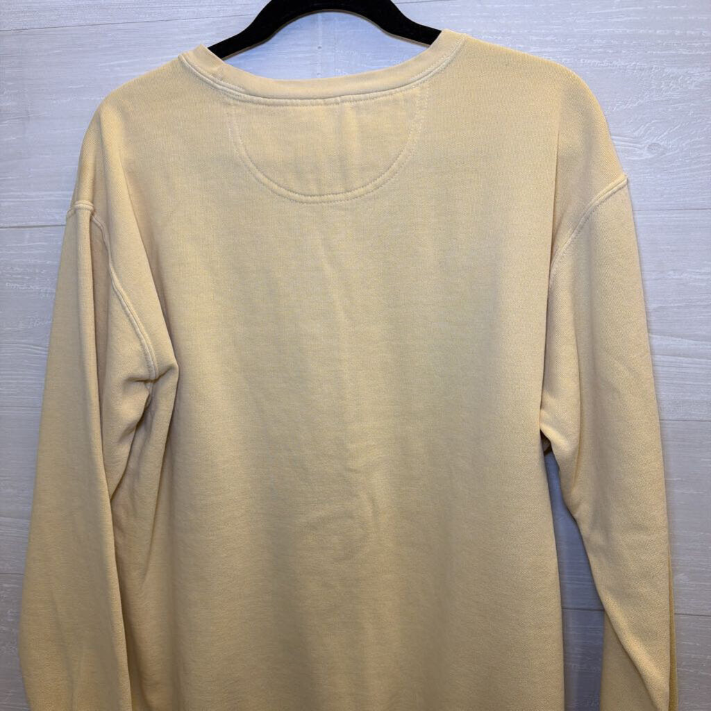 Comfort Colors Cream/ Green Hollins Crewneck Sweatshirt Medium