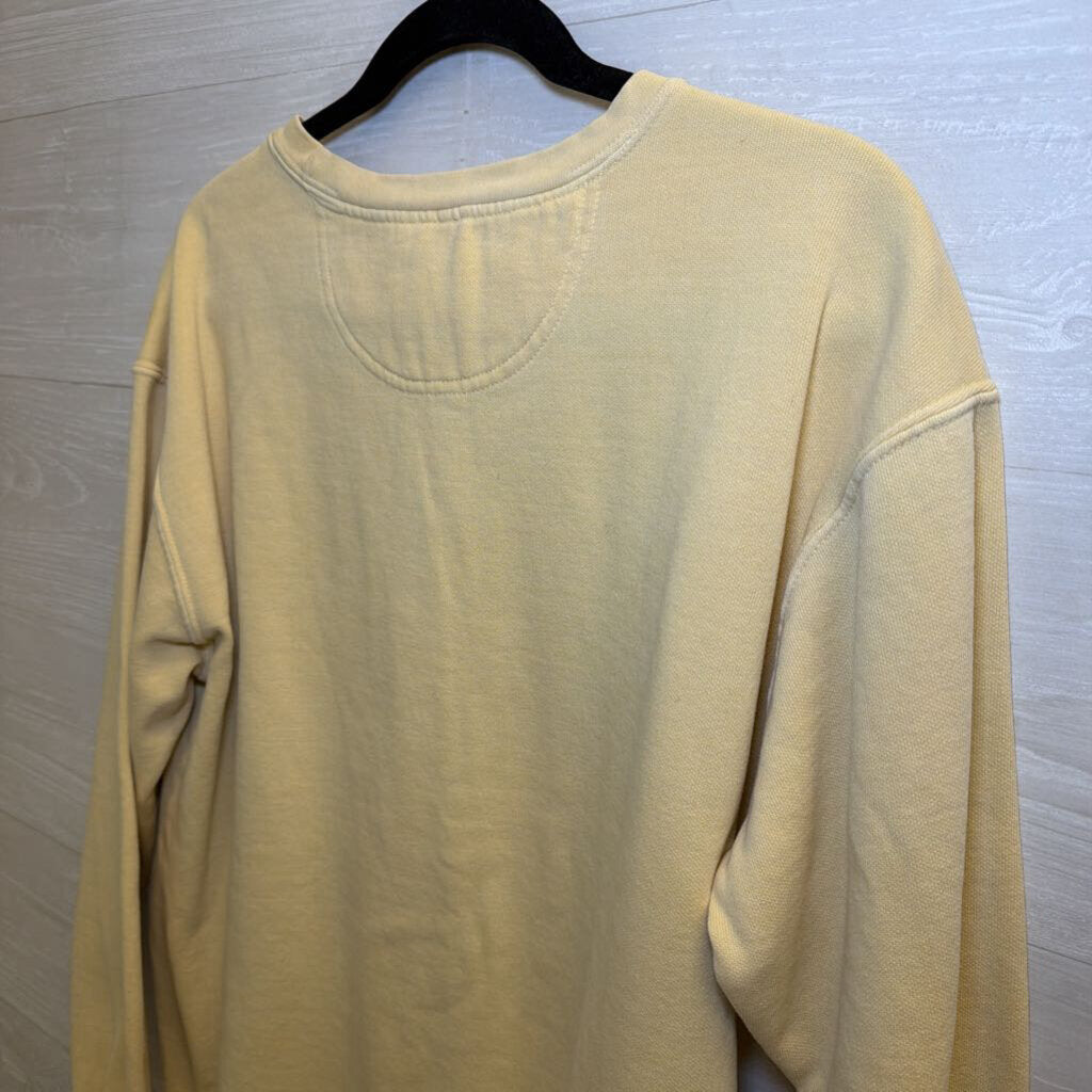 Comfort Colors Cream/ Green Hollins Crewneck Sweatshirt Medium
