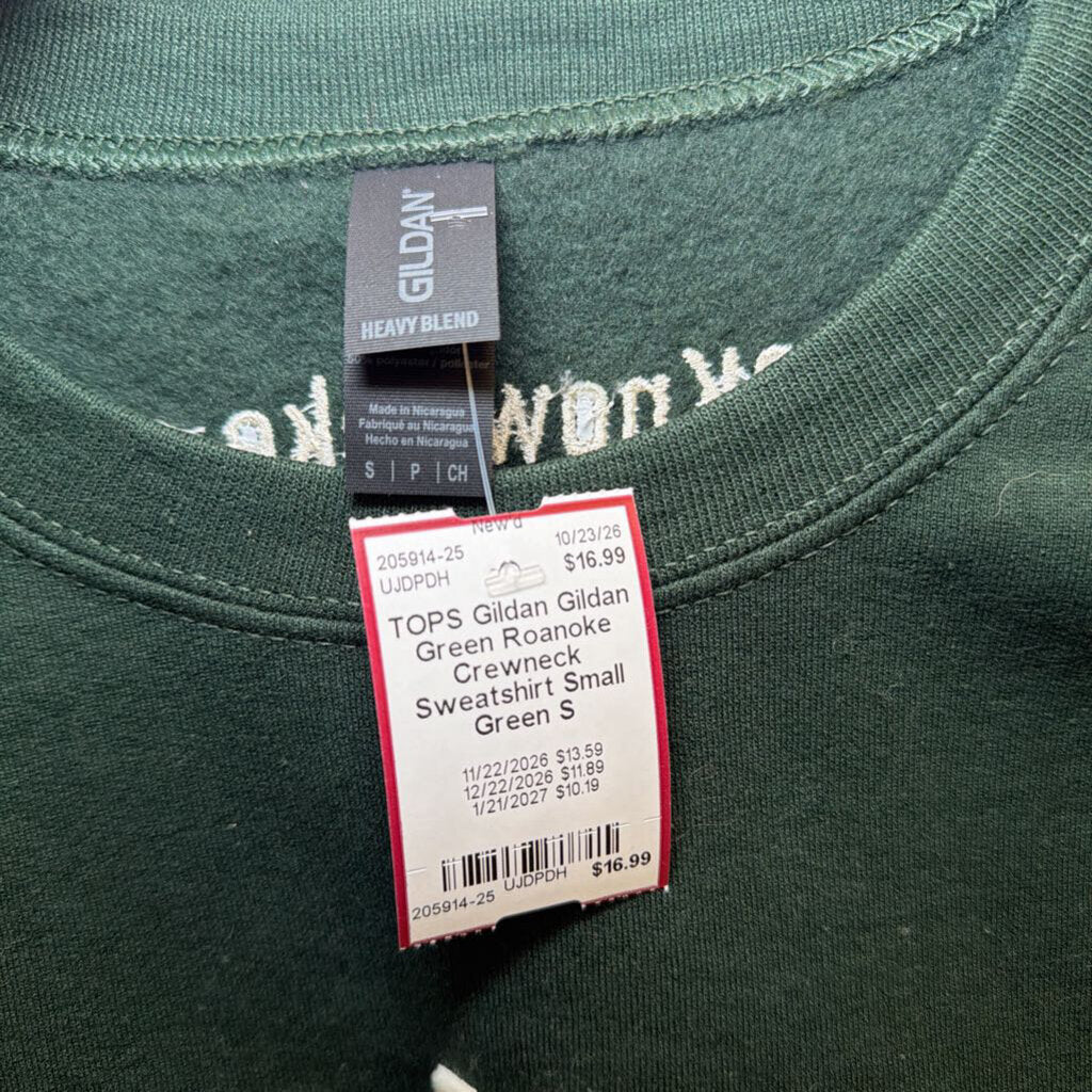 Gildan Green Roanoke Crewneck Sweatshirt Small