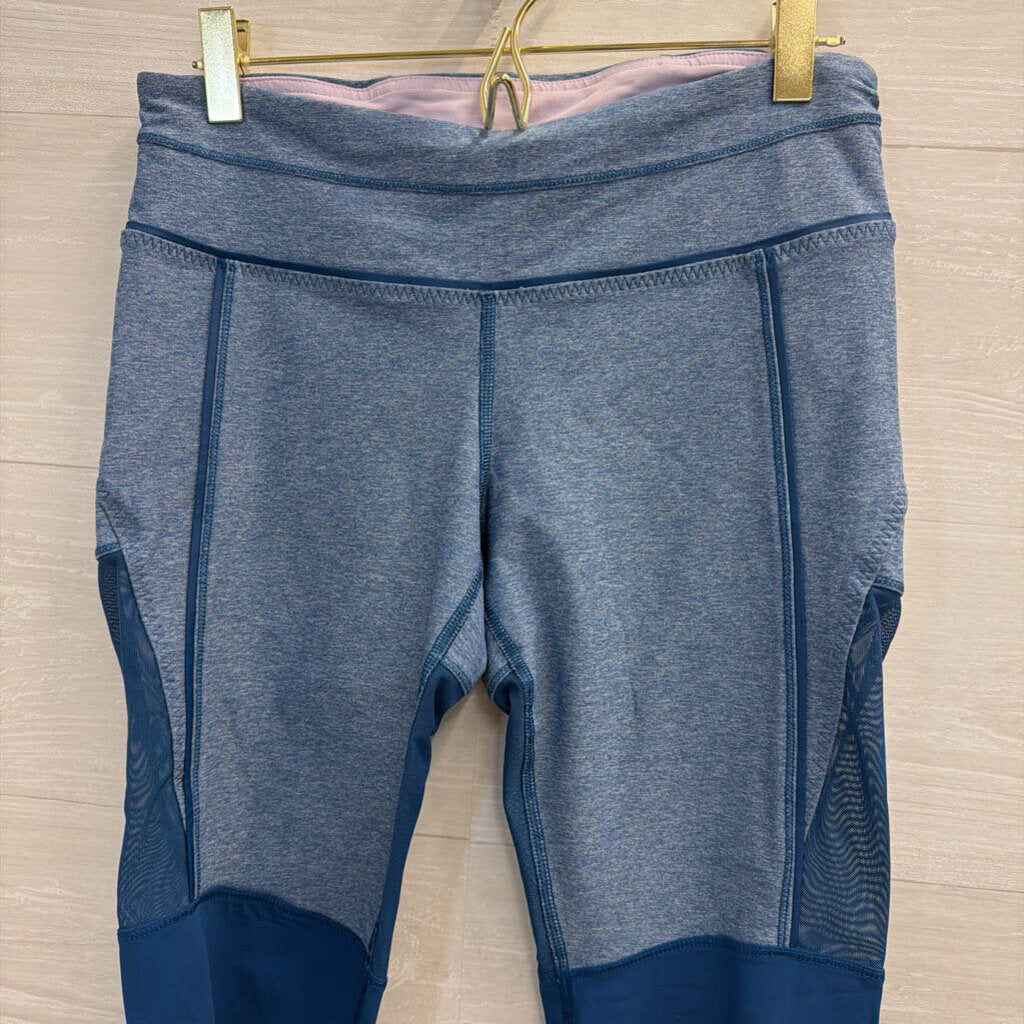 Lululemon Blue Cropped Mesh Detail Leggings 6