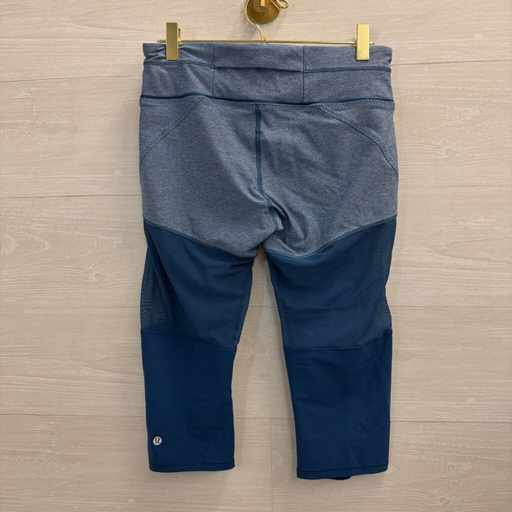 Lululemon Blue Cropped Mesh Detail Leggings 6