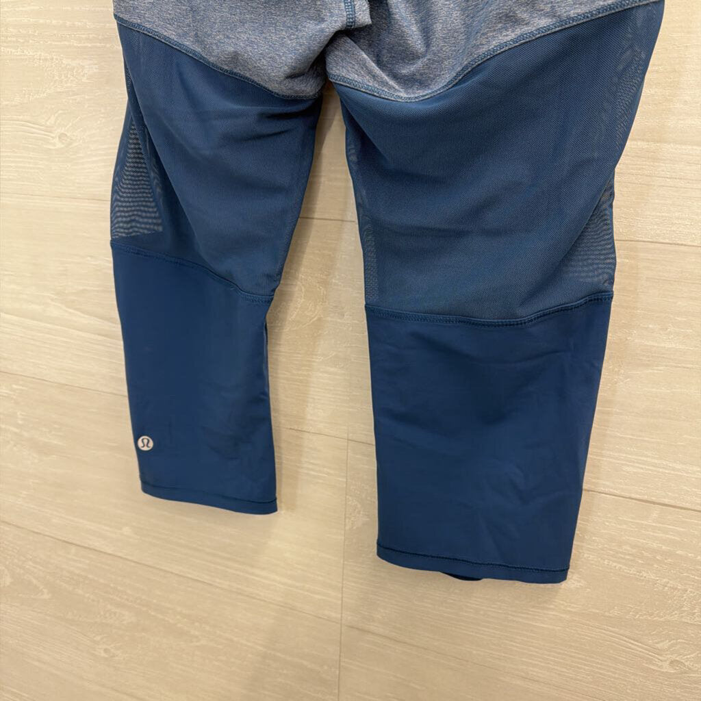 Lululemon Blue Cropped Mesh Detail Leggings 6