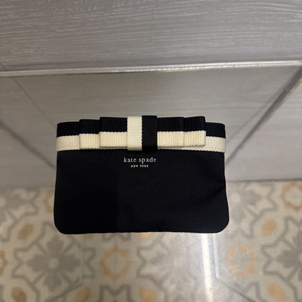 Kate Spade Black/ Cream Bow Coin Pouch