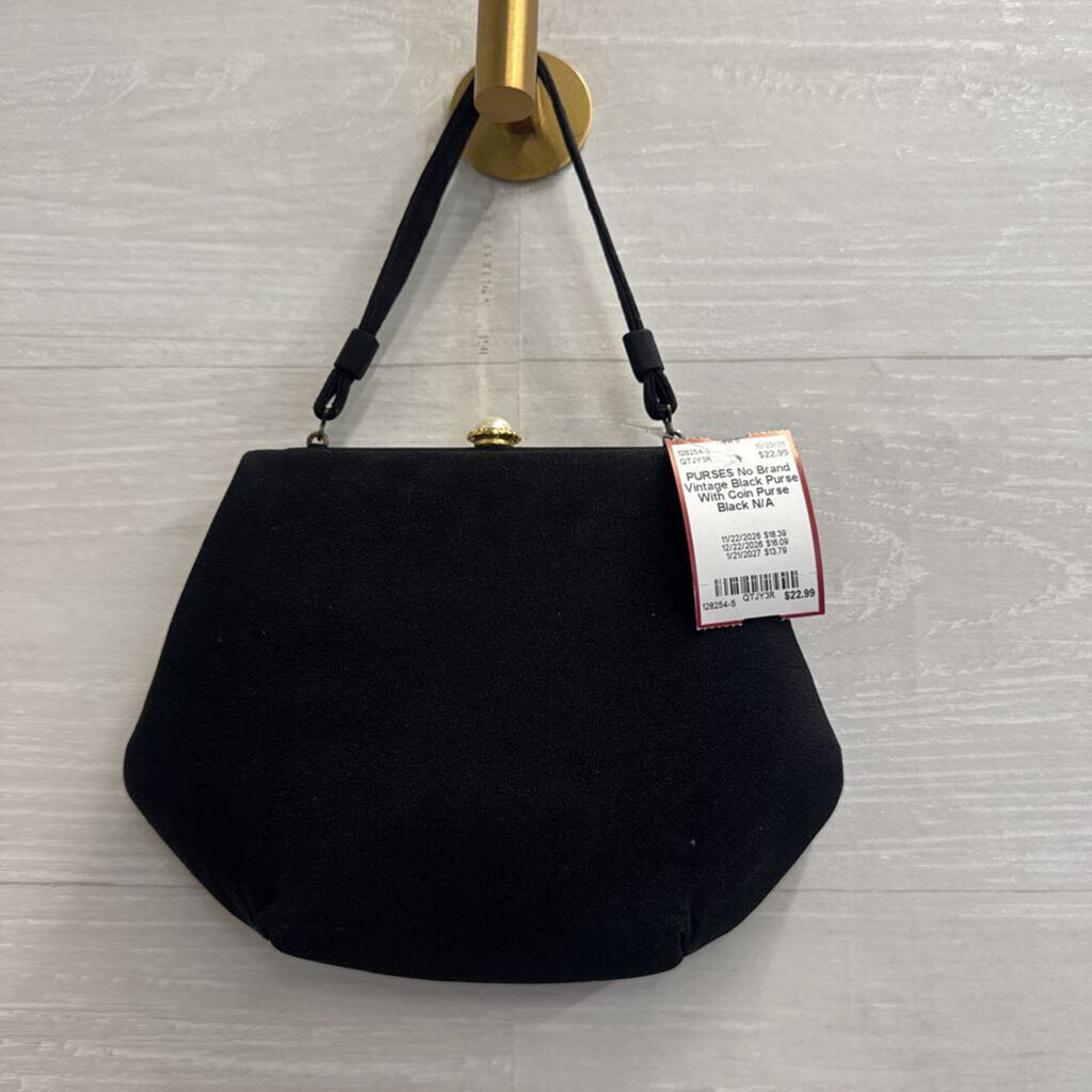 Vintage Black Purse With Coin Purse