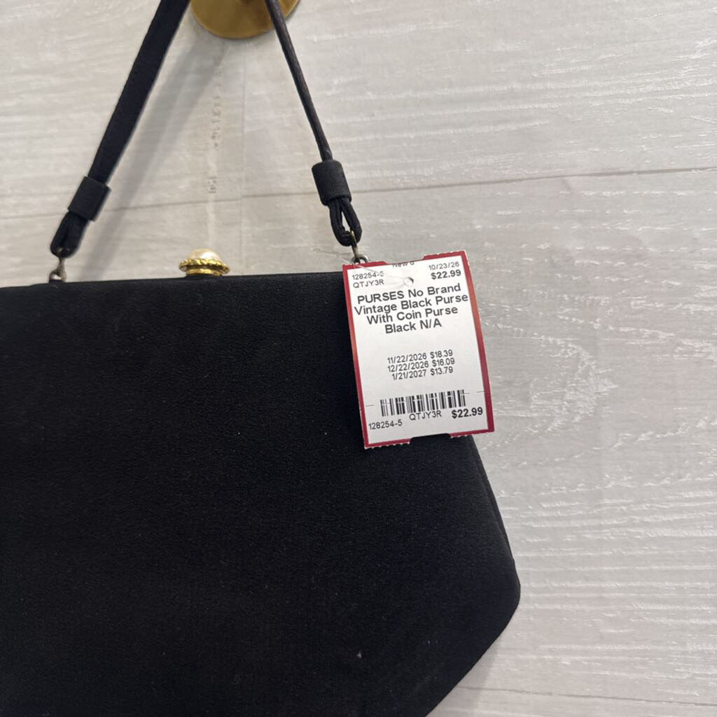 Vintage Black Purse With Coin Purse