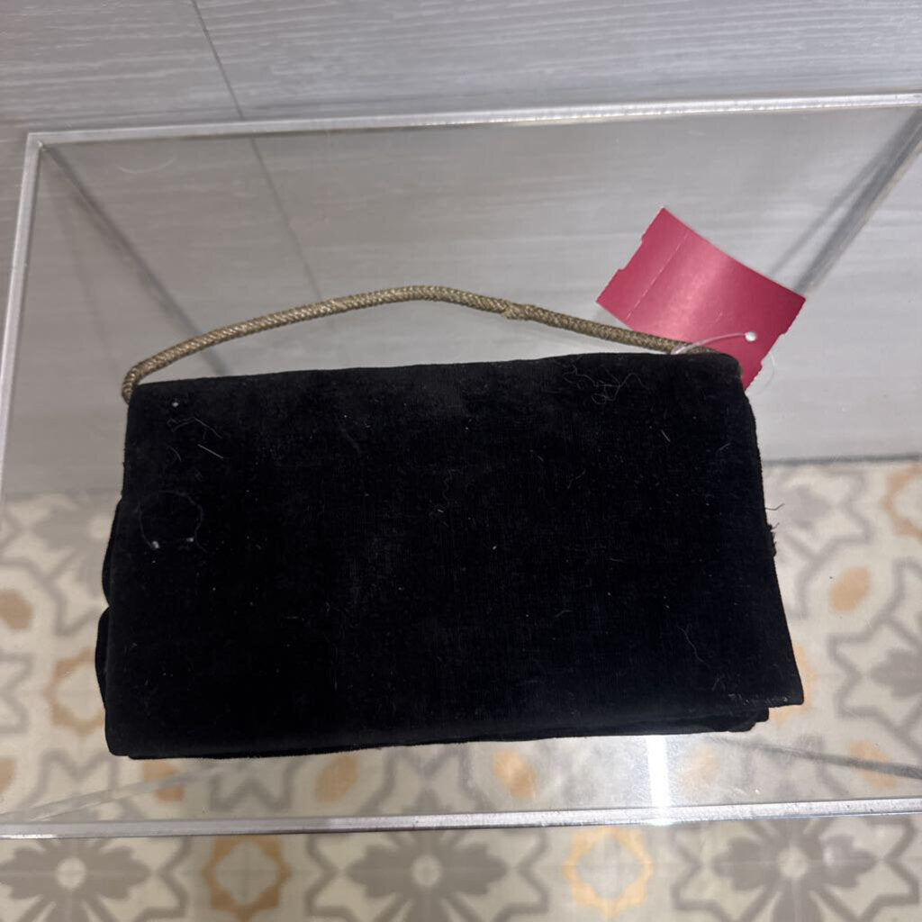 Vintage Black/ Silver Embroidered Clutch Purse